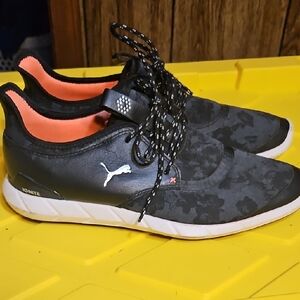 Puma Men’s Black Sneakers with Coral Interior